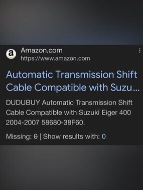 Automatic transmission shift cable compatible with Suzuki eiger 400 2004-2007